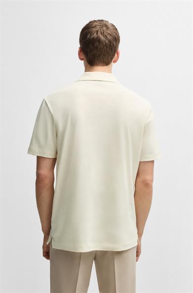 BOSS Erkek Kısa Kol Polo Yaka Düz Model Keten Bej Polo Yaka T-Shirt 50537502-131