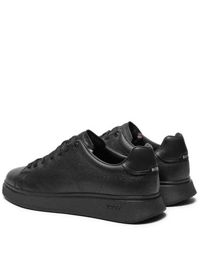 BOSS Erkek Marka Logolu Bağcıklı Kaydırmaz Tabanlı Günlük Siyah Sneaker 50529543-005