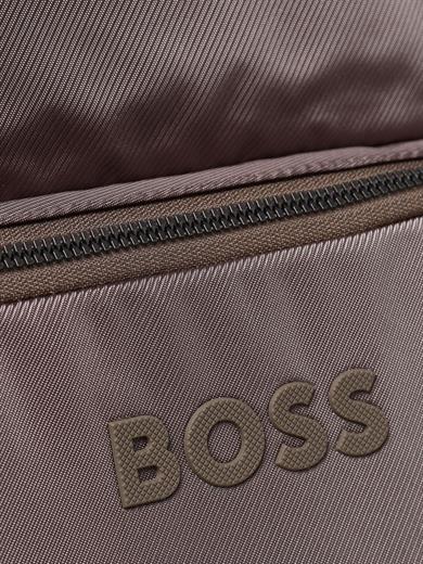 BOSS Erkek Marka Logolu İki Bölmeli Sırt Askılı Bej Sırt Çantası 50511918-376