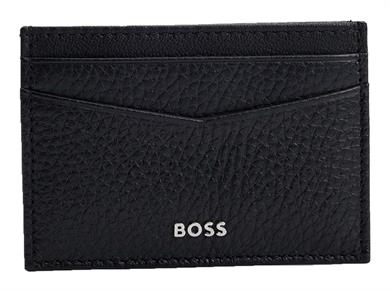BOSS Erkek Metalik Logo Kabartmalı Para Klipsli Deri Siyah Kartlık 50529503-001