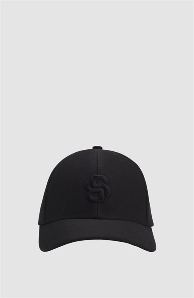 BOSS Erkek Monogram Logo İşlemeli Pamuklu Siyah Şapka 50566252-001