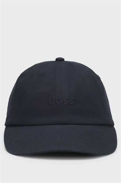 BOSS Erkek Nakışlı Logo Desenli Ayarlanabilir Tokalı Pamuklu Siyah Şapka 50574494-001