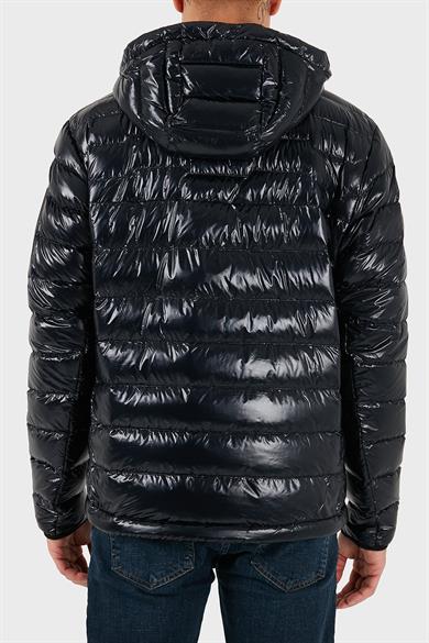 BOSS Erkek Normal Kalıp Kapüşonlu Kapitone Desenli Uzun Kollu Şişme Lacivert Mont 50548790-402