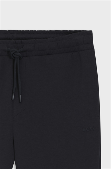 BOSS Erkek Normal Kesim Beli ve Paçası Lastikli Esnek Pamuklu Lacivert Eşofman Altı 50555505-402