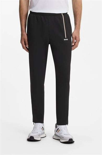 BOSS Erkek Normal Kesim Isı Düzenleyici Esnek Gabardin Kumaşlı Siyah Eşofman Altı 50563330-001