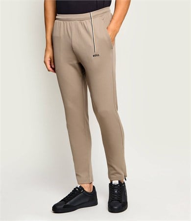 BOSS Erkek Normal Kesim Isı Düzenleyici Esnek Gabardin Kumaşlı Bej Eşofman Altı 50563330-334