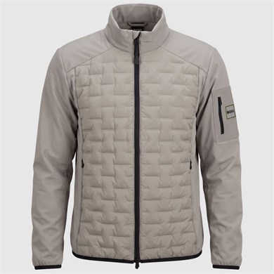 BOSS Erkek Normal Kesim Kuş Tüyü Dolgulu Kapitone Desenli Dik Yakalı Su Geçirmez Gri Mont 50566761-334