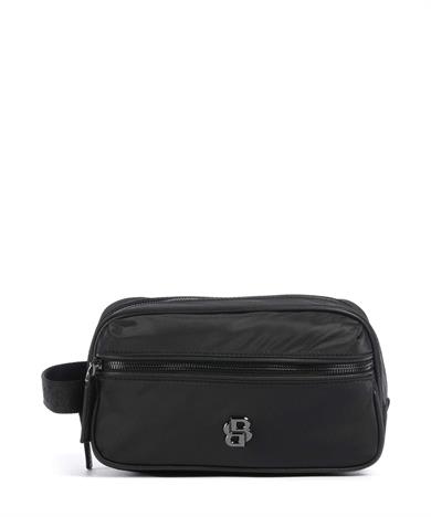 BOSS Erkek Önü Fermuar Bölmeli Metalik Monogram Logolu Siyah El Çantası 50548082-001