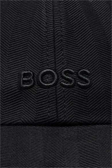 BOSS Erkek Pamuklu Logo Kabartmalı Siyah Şapka 50566247-001