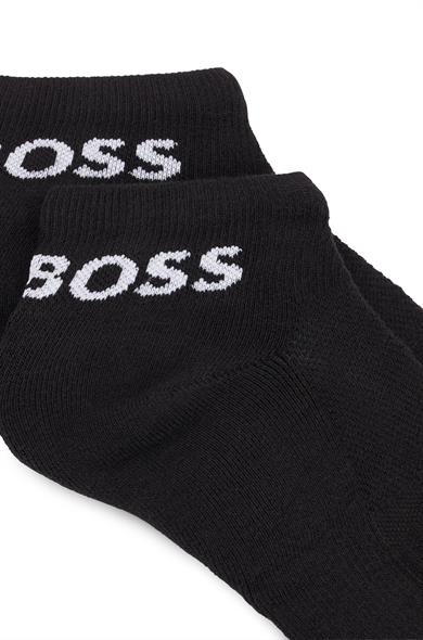 BOSS Erkek Pamuklu Logolu Dokuma Kumaş Siyah Çorap 50469859-001
