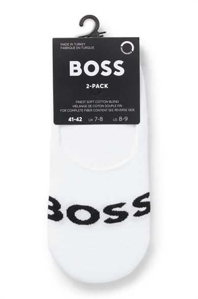 BOSS Erkek Pamuklu Logolu Dokuma Kumaş Beyaz Çorap 50516402-100
