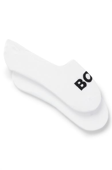 BOSS Erkek Pamuklu Logolu Dokuma Kumaş Beyaz Çorap 50516402-100