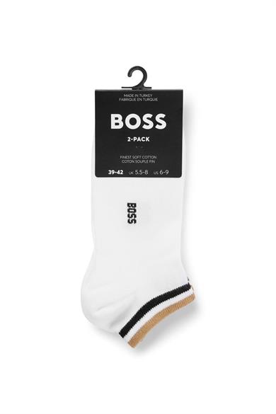 BOSS Erkek Pamuklu Logolu Dokuma Kumaş Beyaz Çorap 50491192-100