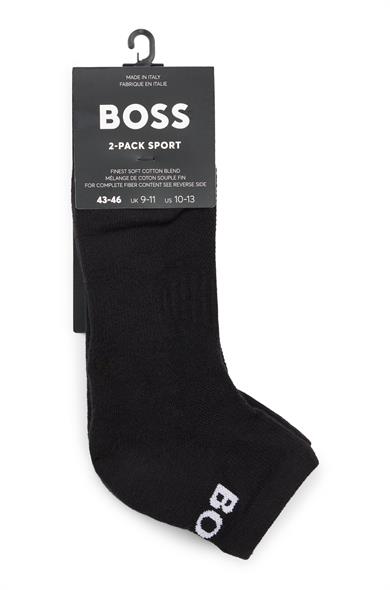 BOSS Erkek Pamuklu Logolu Dokuma Kumaş Siyah Çorap 50469859-001