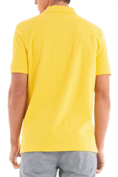 BOSS Erkek Pamuklu Polo Yakalı Düğme Kapamalı Kısa Kollu Sarı1 Polo Yaka T-Shirt 50468301-731