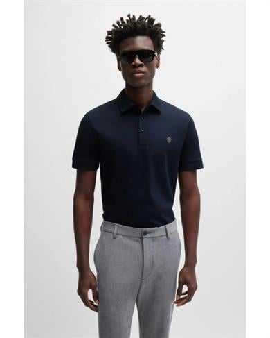 BOSS BOSS Erkek Polo Yaka Düğme Kapamalı Kısa Kol Lacivert Polo Yaka T-Shirt 50520297-404