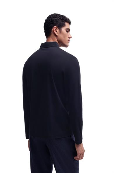 BOSS Erkek Polo Yaka Uzun Kollu Pamuklu Rahat Kesim Lacivert Polo Yaka T-Shirt 50523917-404