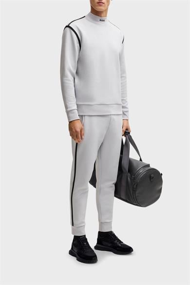 BOSS Erkek Rahat Kalın EVA Dış Taban Monogram Logolu File Ve Deri Karışımlı Siyah Sneaker 50536496-005