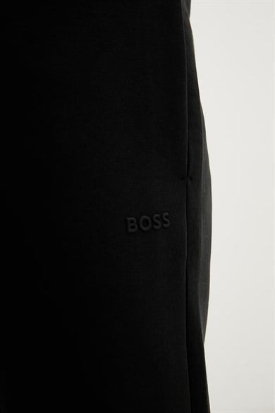 BOSS Erkek Rahat Kalıp Pamuklu Beli ve Paçası Lastikli Siyah Eşofman Altı 50565748-001