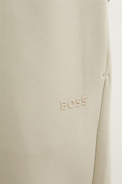 BOSS Erkek Rahat Kalıp Pamuklu Beli ve Paçası Lastikli Bej Eşofman Altı 50565748-272