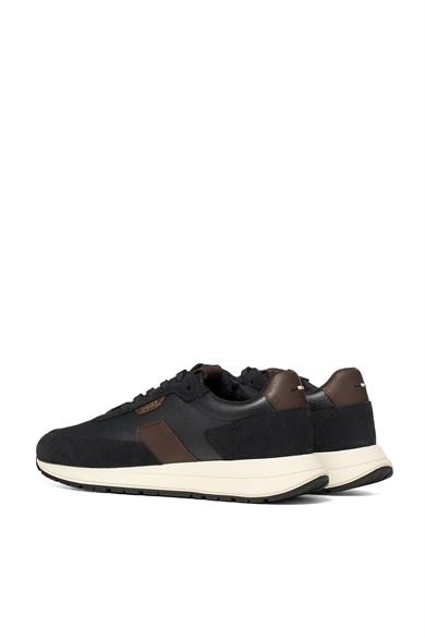 BOSS Erkek Rahat Taban Deri Düz Taban Siyah Sneaker 50568951-002