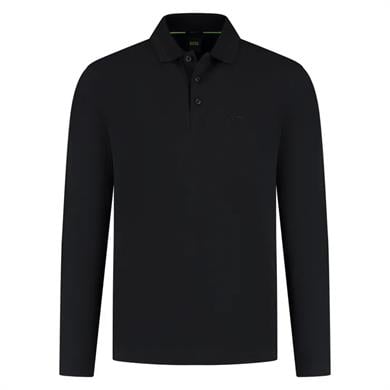 BOSS BOSS Erkek Regular Fit %100 Pamuklu Uzun Kollu Siyah Polo Yaka T-Shirt 50536609-009