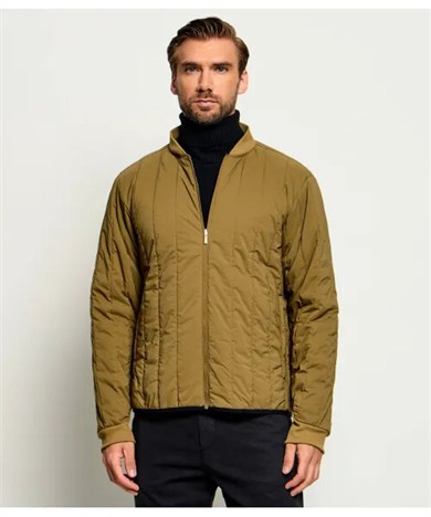 BOSS Erkek Regular Fit Çıkarılabilir İç Bomber Ceket Detaylı Logo Etiketli Kahverengi Mont 50565203-219