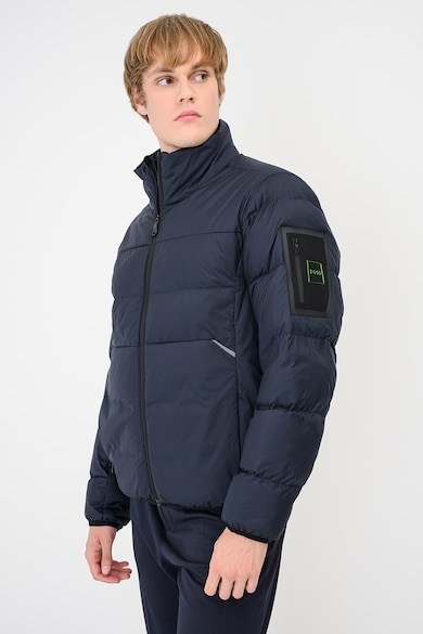 BOSS Erkek Regular Fit Fermuarlı Cepli Kol Cebi Detaylı Su Geçirmez Şişme Lacivert Mont 50569136-402