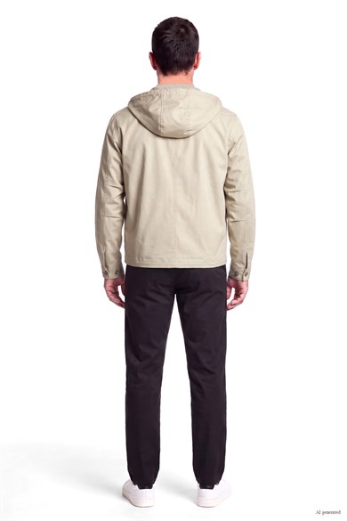 BOSS Erkek Regular Fit Kapüşonlu Yaka Uzun Kollu Bej Mont 50564188-254