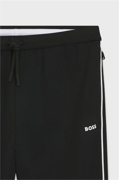BOSS Erkek Regular Fit Normal Bel Daralan Paça Pamuklu Siyah Eşofman Altı 50566815-001
