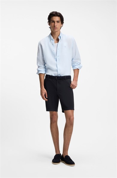 BOSS Erkek Regular Fit Normal Bel Pamuklu Lacivert Şort 50555859-404