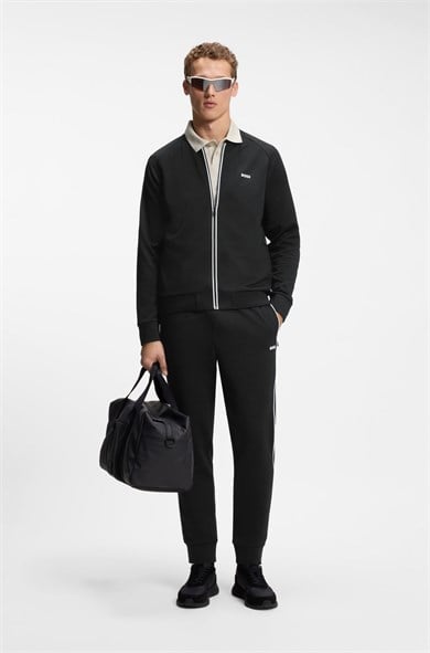 BOSS Erkek Regular Fit Normal Bel Daralan Paça Pamuklu Siyah Eşofman Altı 50566815-001