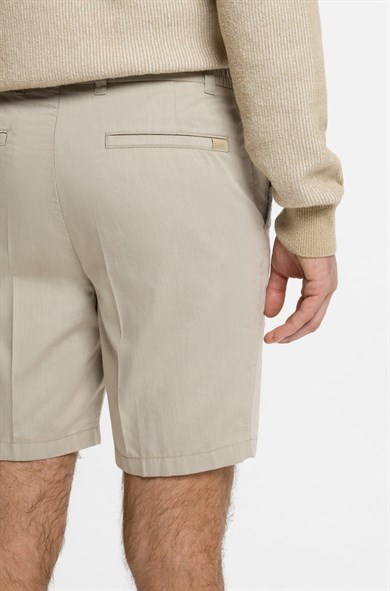 BOSS Erkek Regular Fit Normal Bel Pamuklu Bej Şort 50557424-286