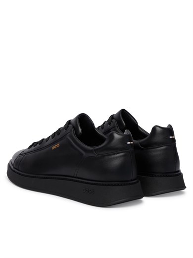 BOSS Erkek Yumuşak Süet Deri Bağcıklı Süper Hafif Dış Taban Siyah Sneaker 50568773-005