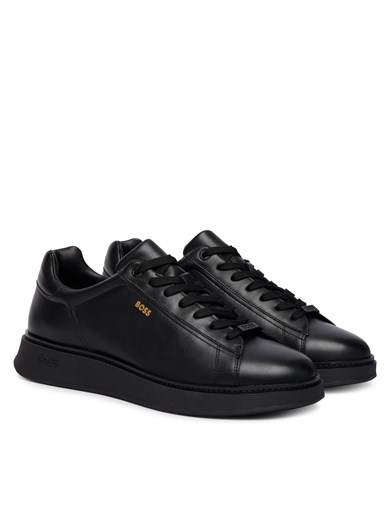 BOSS Erkek Yumuşak Süet Deri Bağcıklı Süper Hafif Dış Taban Siyah Sneaker 50568773-005
