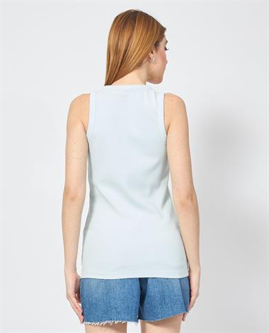 BOSS Kadın Slim Fit Kalın Askı Boss Yazılı Mavi Atlet 50536985-442