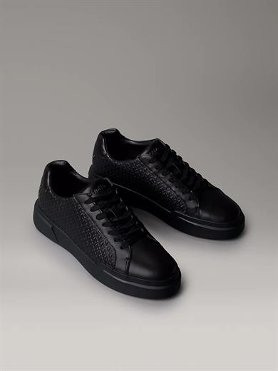 Calvin Klein Erkek Bağcıklı Bağlama Yuvarlak Burun Deri Rahat Taban Siyah Sneaker YM0YM01383-0GJ