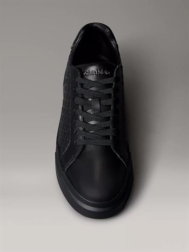 Calvin Klein Erkek Bağcıklı Bağlama Yuvarlak Burun Deri Rahat Taban Siyah Sneaker YM0YM01383-0GJ
