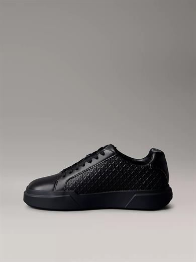 Calvin Klein Erkek Bağcıklı Bağlama Yuvarlak Burun Deri Rahat Taban Siyah Sneaker YM0YM01383-0GJ