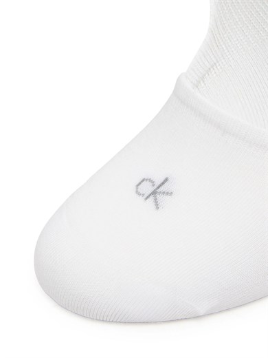 Calvin Klein Erkek CK Logo İşlemeli Üçlü Paket Babet Beyaz Çorap C701234367-004