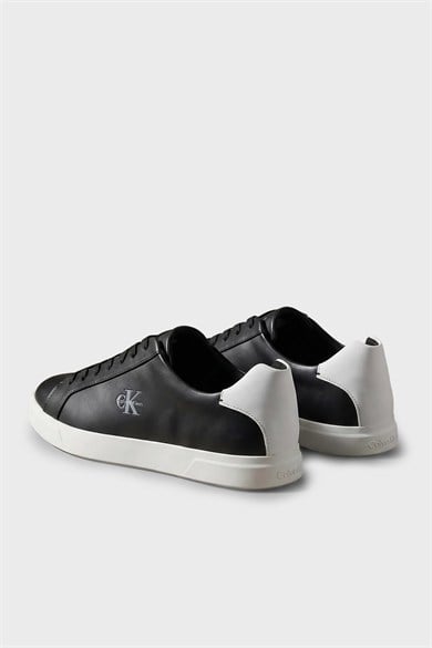 Calvin Klein Erkek CK Logo Kabartmalı Düşük Bilekli Deri Siyah Sneaker HM0HM02123-0GM