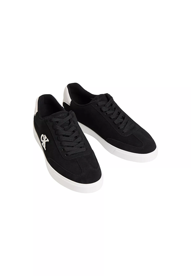 Calvin Klein Erkek CK Logolu Düşük Bilekli Süet Siyah Sneaker HM0HM02125-0GM