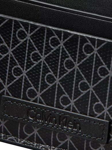 Calvin Klein Erkek CK Monogram Logo Desenli Siyah Cüzdan LV04D1083G-UB1