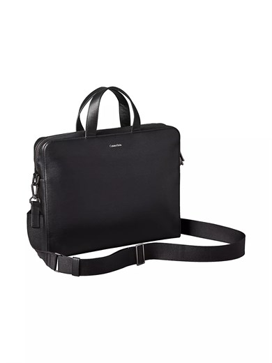 Calvin Klein Erkek Deri Ayarlanabilir Askı Metal Logo Siyah El Çantası LV04D3290G-UB1
