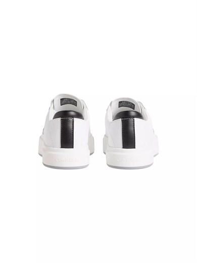 Calvin Klein Erkek Deri Bağlamalı Rahat Taban CK Yazı Detay Beyaz Sneaker YM0YM01460-01W