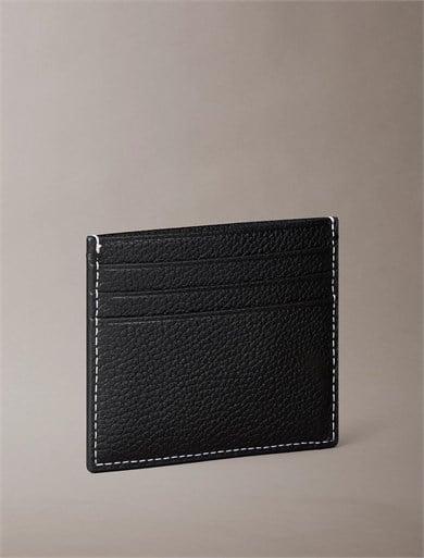 Calvin Klein Erkek Dokulu Hakiki Deri Yüzey CK Logo Desenli Siyah Cüzdan LV04D1269G-UB1