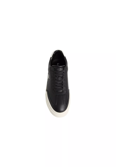 Calvin Klein Erkek Düşük Bilekli CK Logo Detaylı Deri Siyah Sneaker HM0HM02137-0GM