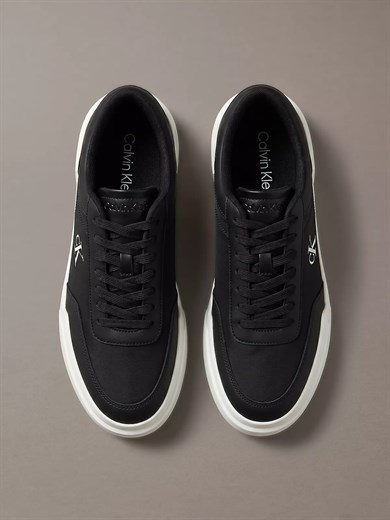 Calvin Klein Erkek Düşük Bilekli CK Logo İmzalı Deri Siyah Sneaker HM0HM02326-BEH