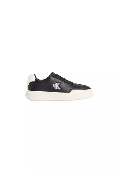 Calvin Klein Erkek Düşük Bilekli CK Logo Detaylı Deri Siyah Sneaker HM0HM02137-0GM