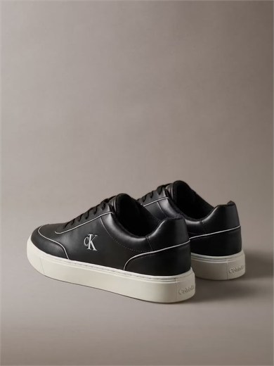 Calvin Klein Erkek Hakiki Deri İçi Sıcak Astarlı Airfit Tabanlı Kabartma Logolu Siyah Sneaker HM0HM02287-0GK